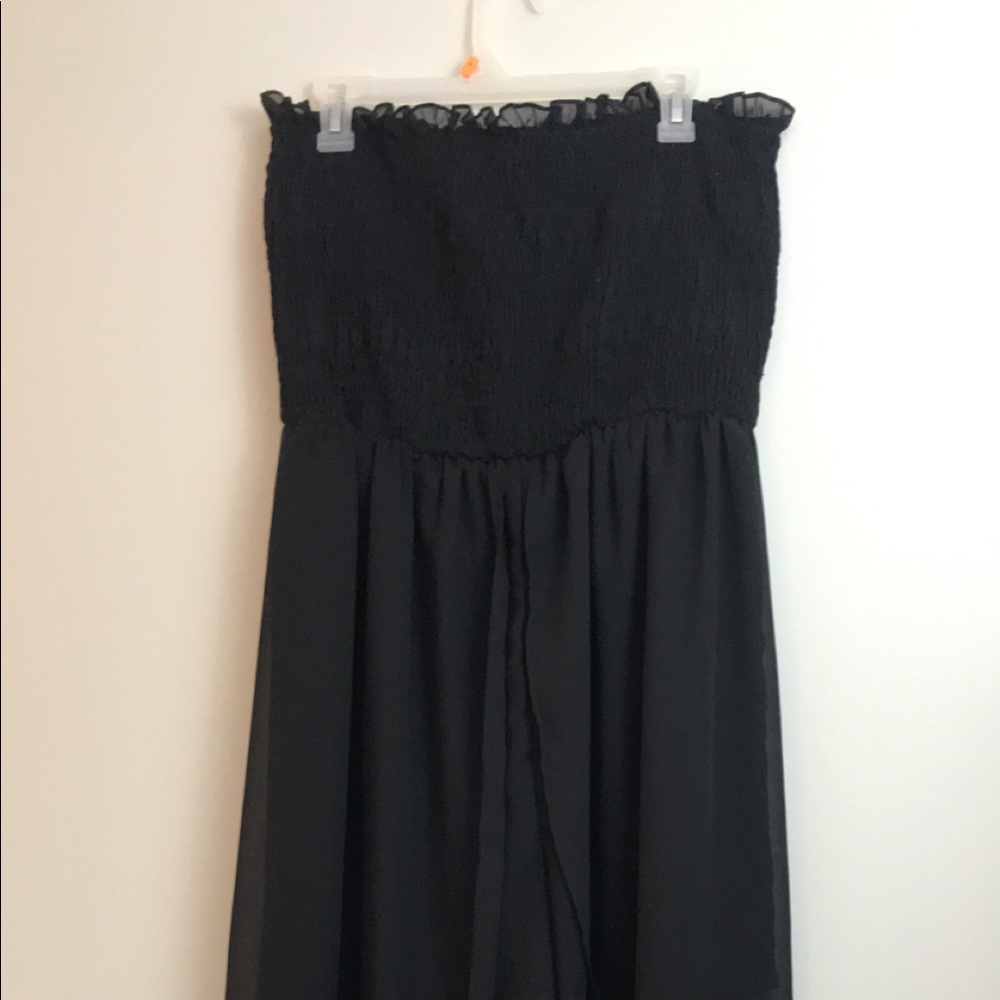 Solid black romper